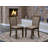 Monza Parsons Dining Chairs - Baby Blue Linen Fabric Padded Chairs, Set of 2, Wire brushed Linen White-478704002-478704003