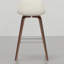 Tabouret de comptoir / de bar 2 - Option de mobilier de repose-pieds en placage brun aspect cuir crème, tabourets modernes de style Mid-Century 2, repose-pieds, pieds, assemblage
