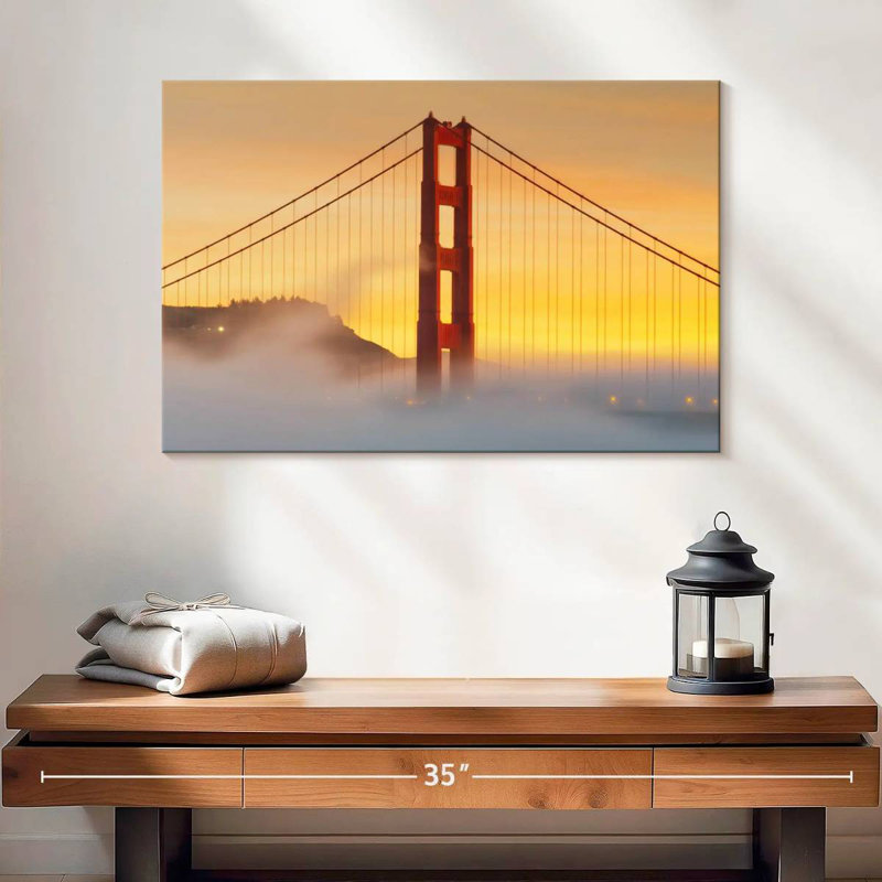 Lilie Golden Gate Bridge Sunset Mist, H 16 po x l 24 po