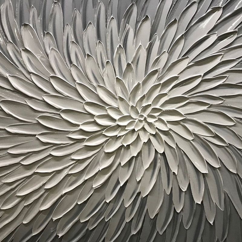 Peintures à l'huile abstraites texturées - gris, Gris