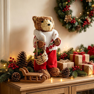 Figurine décorative de Noël en mousse à poser sur une table ou un bureau. Plusieurs formes disponibles. Parfait pour la décoration intérieure.