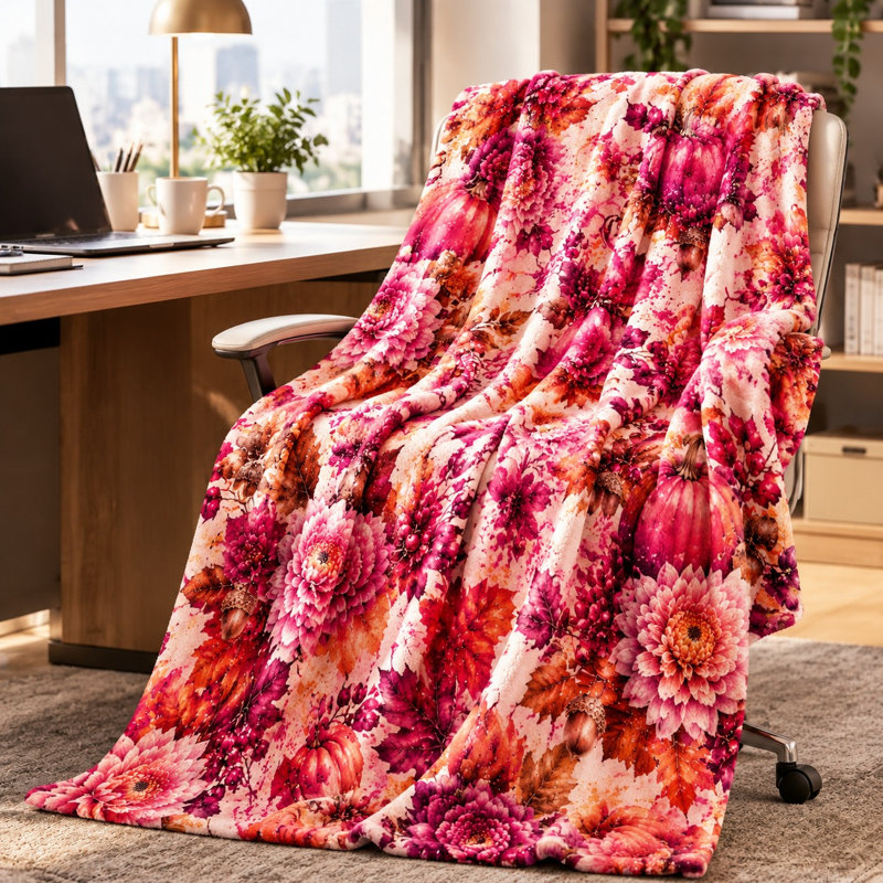 Couverture en molleton à imprimé citrouille d'automne, jeté moelleux et confortable pour canapé, canapé, chambre à coucher, décoration de salon, cadeau d'automne
