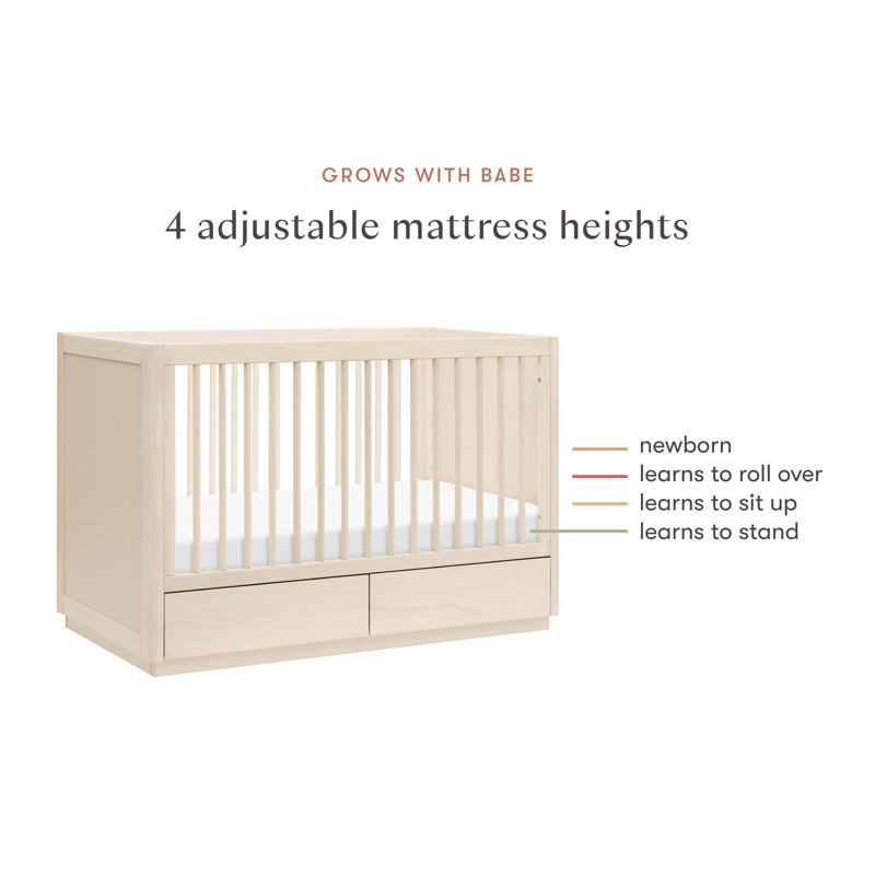Bento 3-in-1 Convertible Crib with Storage, Washed Natural
