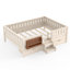 Double avec bibliothèque intégrée et tiroirs de rangement, escalier de sécurité et rails de sécurité de haute qualité, beige-89956218