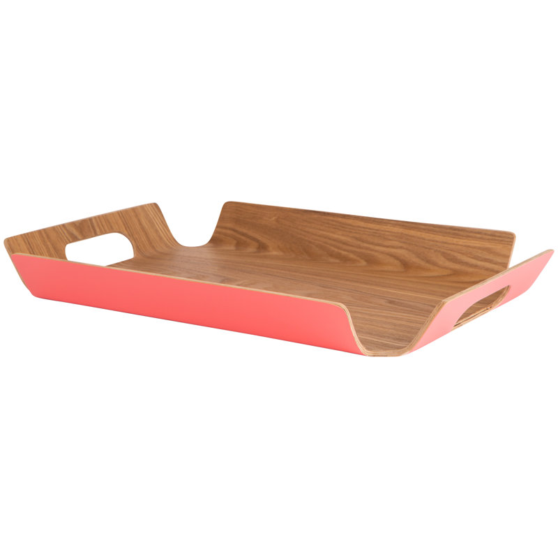 Solid Wood Tray, Pink, 4.5cm H x 44.5cm W x 33.5cm D