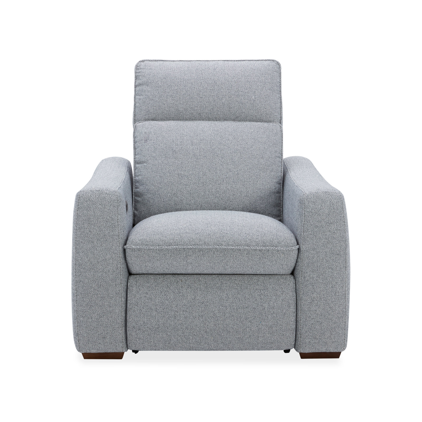 Kozlowski Power Recliner With Power Headrests & Lumbar, Stonewash Blue Polyester