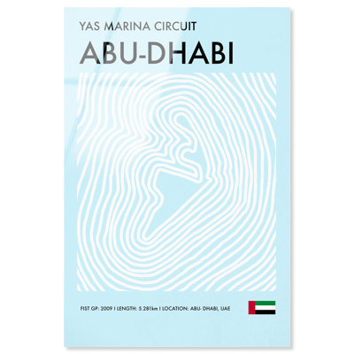 Abu-Dhabi Circuit Acrylic Print Formula 1 Posters by Notoriart, Ready to Hang, 16 x 24