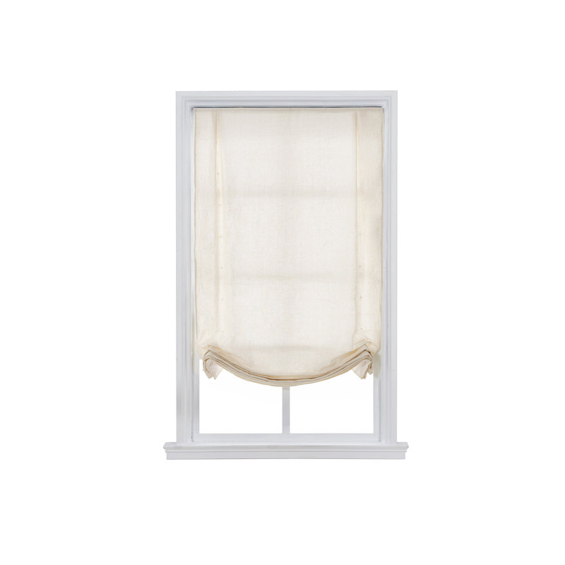 Room Darkening Roman Shade, 31"W x 64"L, Beige