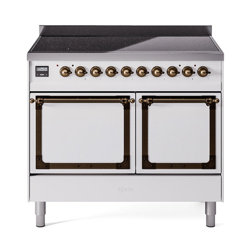 ILVE Nostalgie II Noblesse 40 po à induction, Blanc / bruni