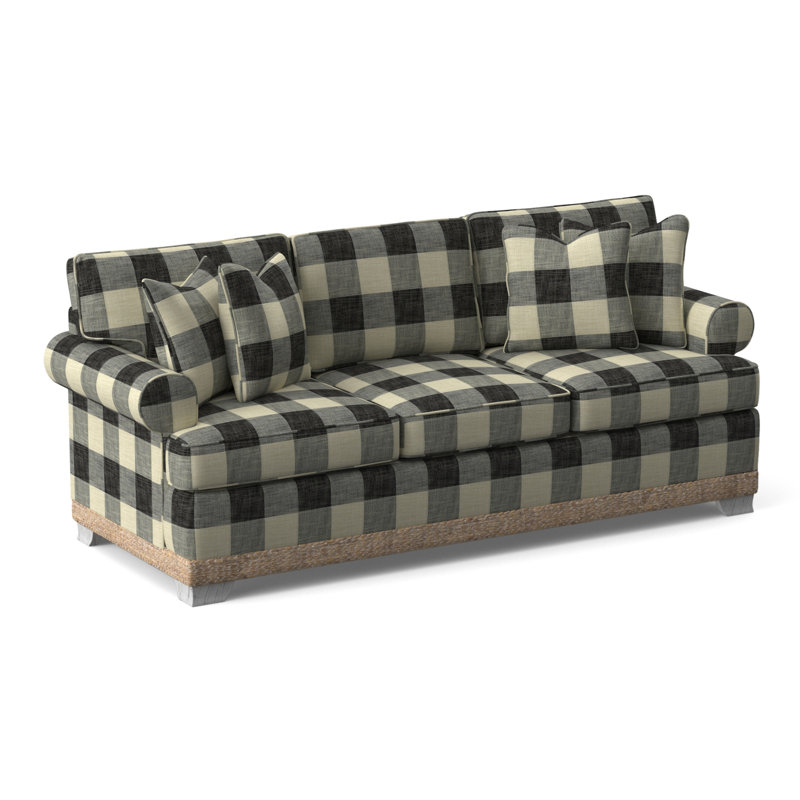 Fairwind 83" Sofa Bed with Reversible Cushions, Black Buffalo Check; 0120-81, Gel Memory Foam Mattress
