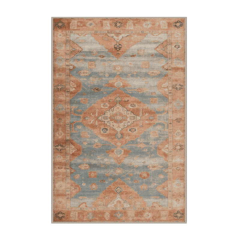 Tapis brun lavable à la machine, Rectangle 7 pi x 9 pi