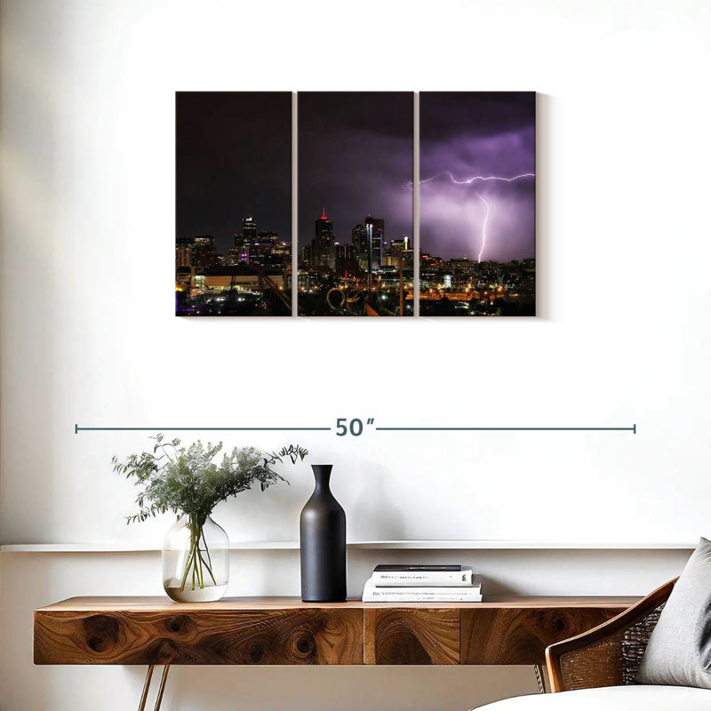 Sebbie Lightning Over Denver, 20" H x 33" W