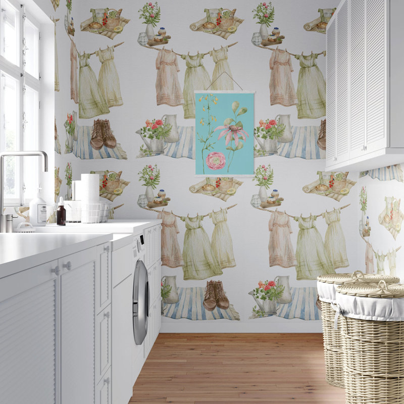 Girls Dress Laundry Wallpaper