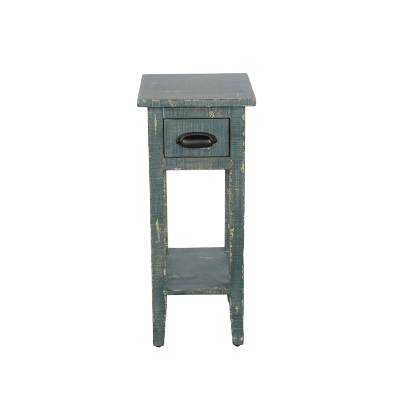 Komor Solid Wood End Table, Sea Grass