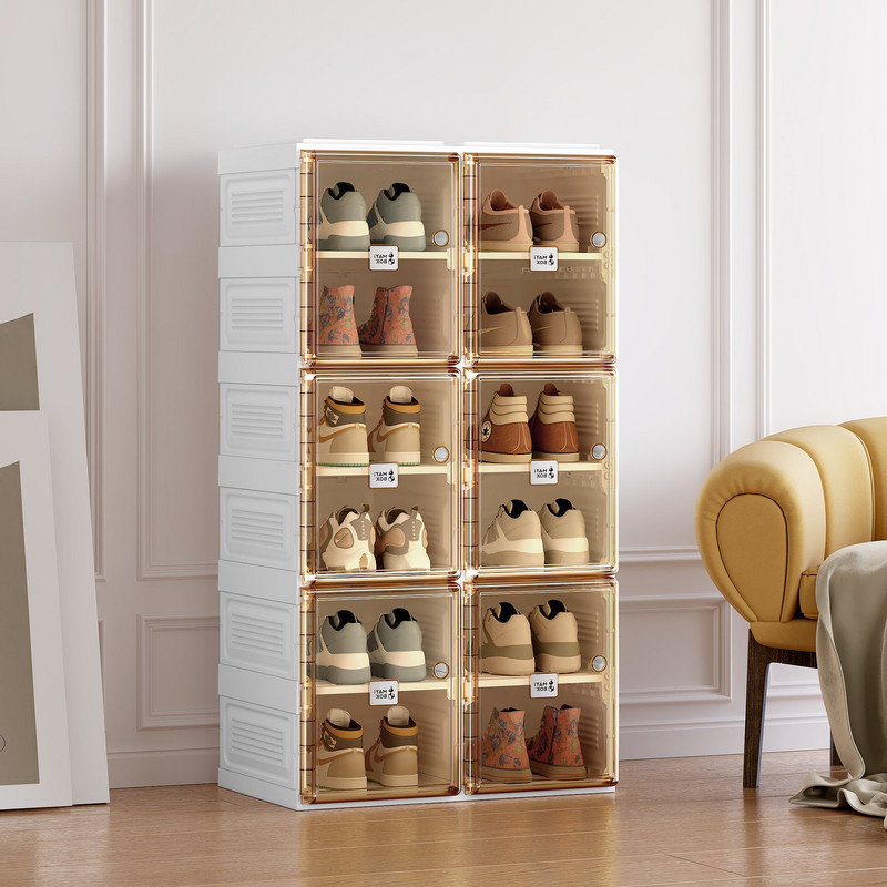 12 Pair Stackable Shoe Storage Cabinet