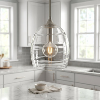 Lucy 1-Light Brushed Nickel Mini Pendant Light