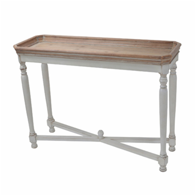 Versatile White and Natural Wood Console Table with Storage