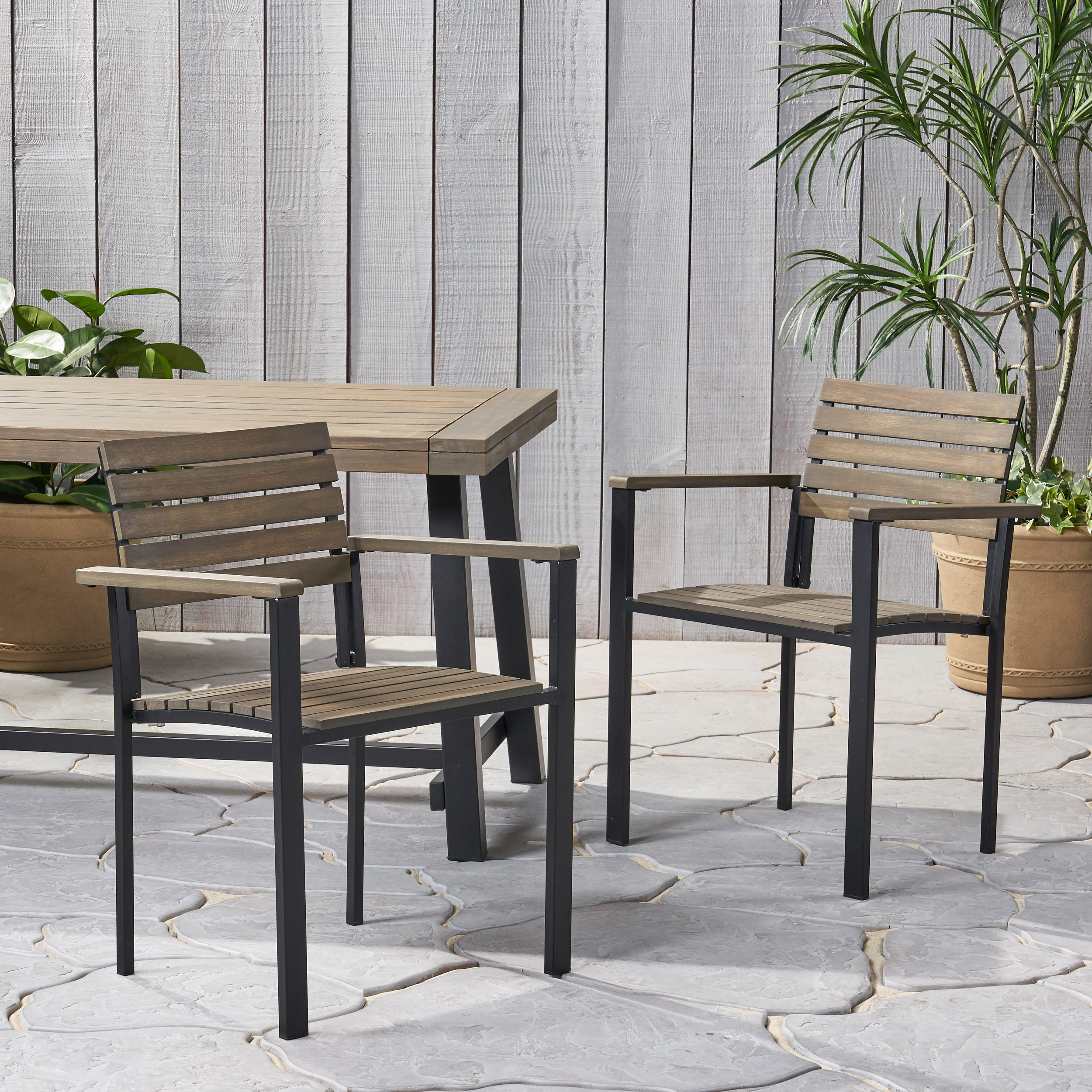 Union Rustic Burlwood Outdoor Dining Armchair & Reviews | Wayfair