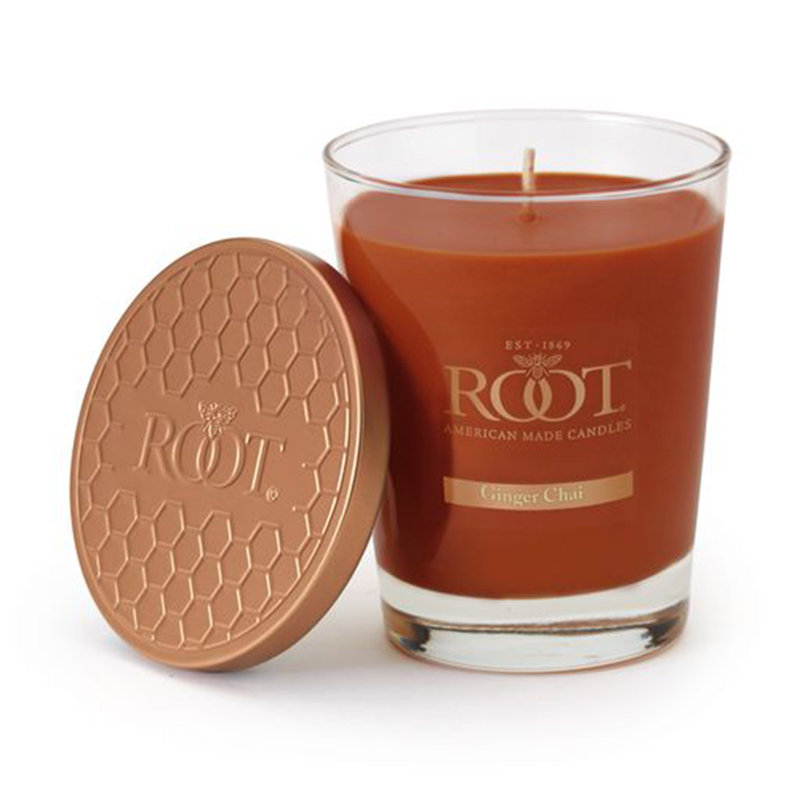 Large Ginger Chai Scented Beeswax Jar Candle