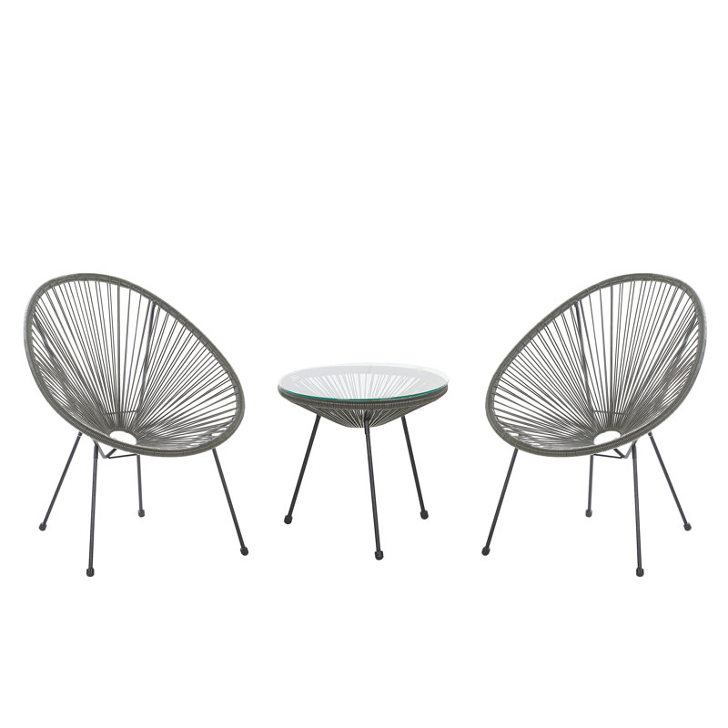 Broseley 2 Seater Bistro Set, Dark Grey