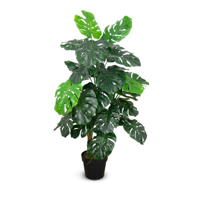Faux botanique Monstera au fini vert, hauteur de 48 po
