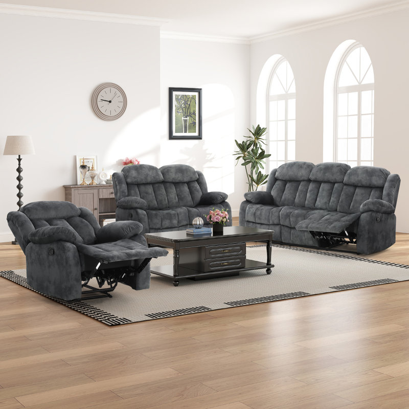 Ireneo 3 - Piece Living Room Set, Dark Gray