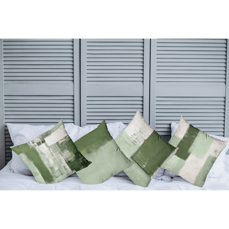 Reversible Pillow Cover, 16" H x 16" W, Peacock Green Coconut