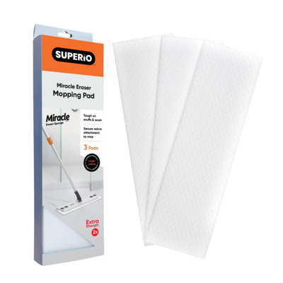 Tampons de nettoyage Superio Magic Eraser, éponge Miracle pour carreaux, tête de rechange pour vadrouille - maison, cuisine, salle de bain, paquet de 3