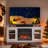 Electric Fireplace Insert With Realistic Flame And Log Set, Ultra-Thin Heater, Remote Control, And Overheating Protection