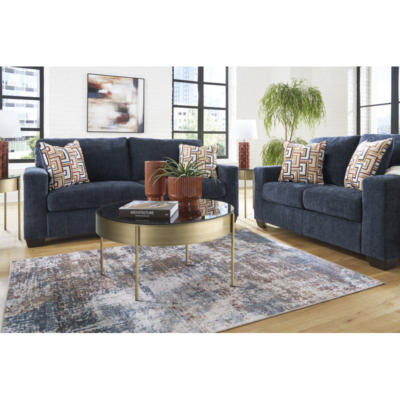 Canapé Kleban, Polyester bleu