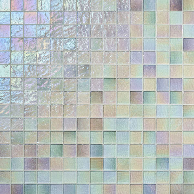 Splash 2X2 Polished Glass Mosaic Tile, Glacier White
