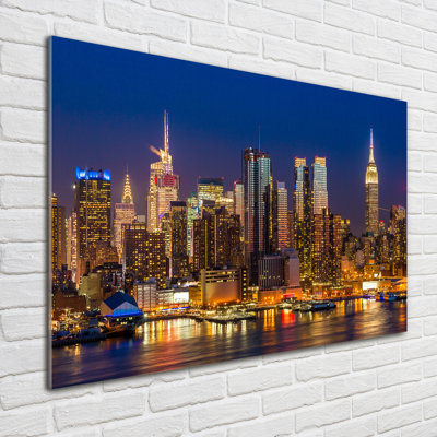 Manhattan By Night - Unframed Art Prints on Glass