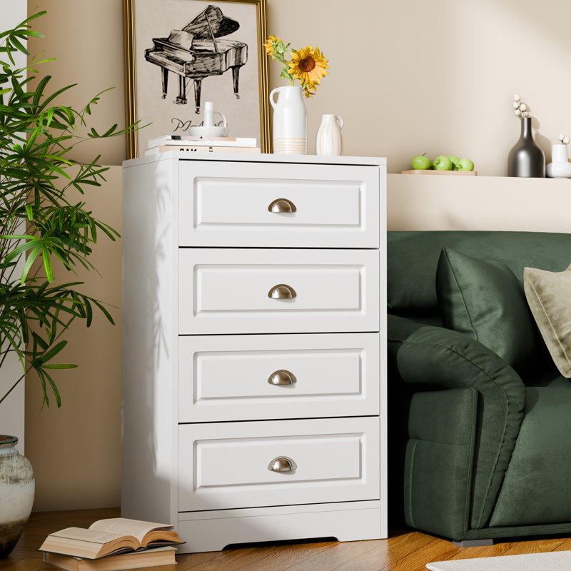 Commode 4 tiroirs Atziri, Blanc