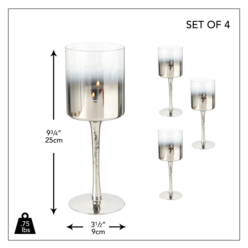 Longue tige argentée ombrée Votives