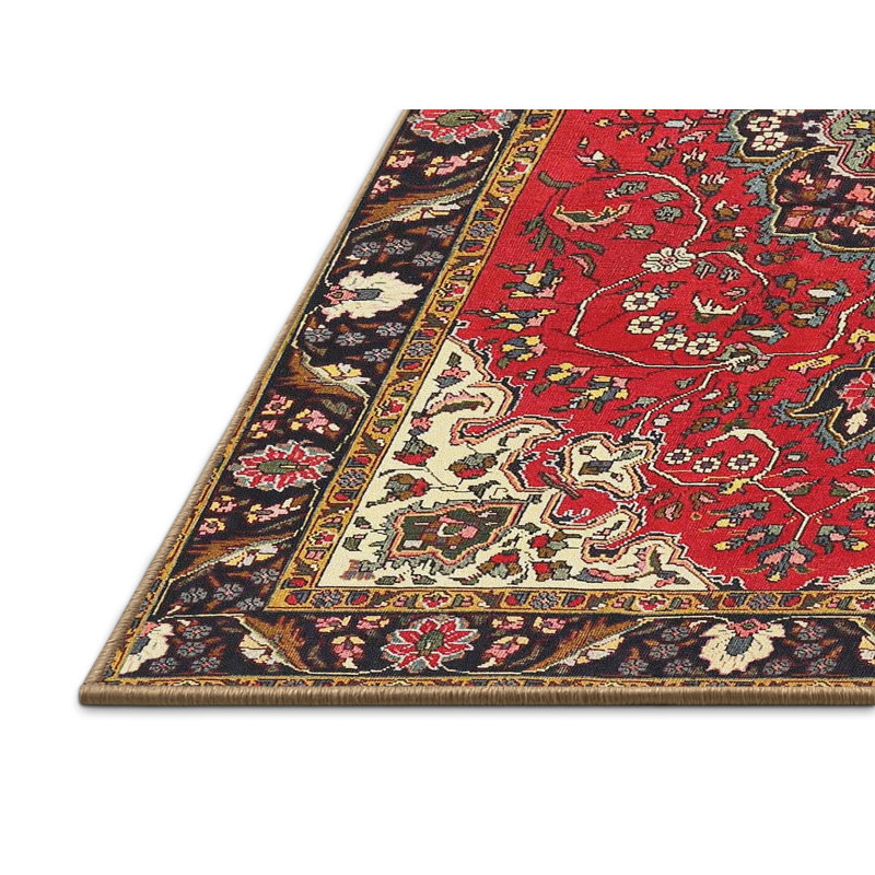 Tapis oriental rouge / beige / noir, Rectangle 8 pi x 10 pi