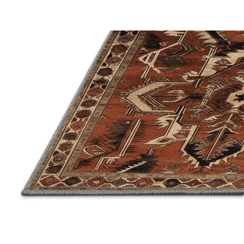 Machine Washable Persian Brown Area Rug, Rectangle 2' x 3'