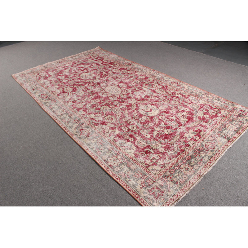 Grand tapis turc rétro à motif floral pour chambre à coucher et salon de style boho chic et beige