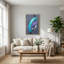 Art abstrait sur toile abstraite rubans mauve et blanc-829891054