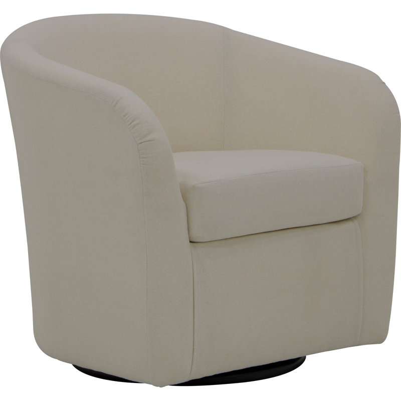 Anrea 30.5" W Polyester Swivel Barrel Chair, Chloe Ice Polyester Blend