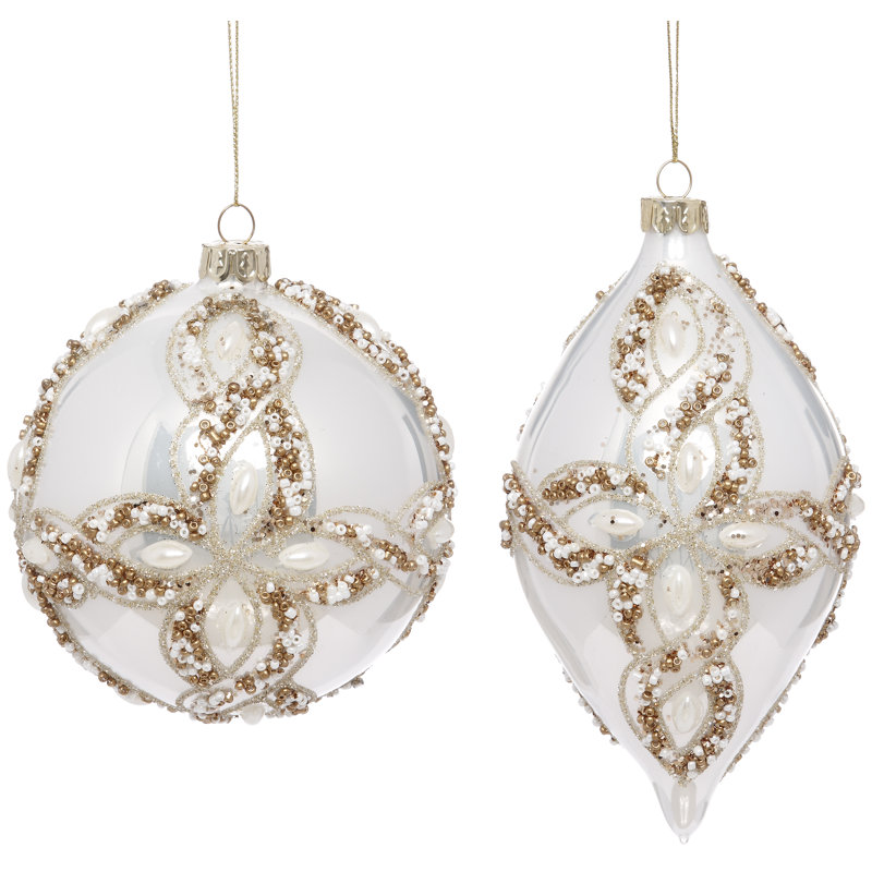 Glitter Jewel Ornament - 4 Inches Set Of 6