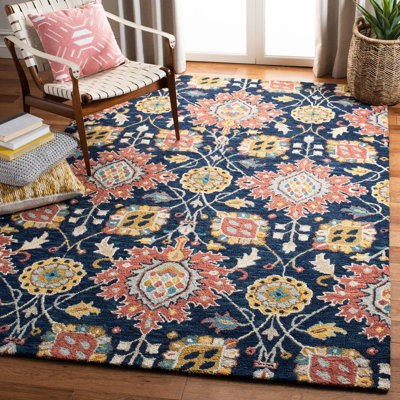 Baumgartner Hand Tufted Wool Floral Rug