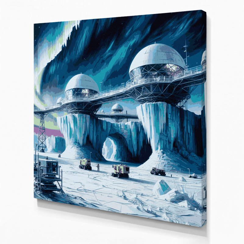 Art mural sur toile bleue, H 16 po x l 16 po
