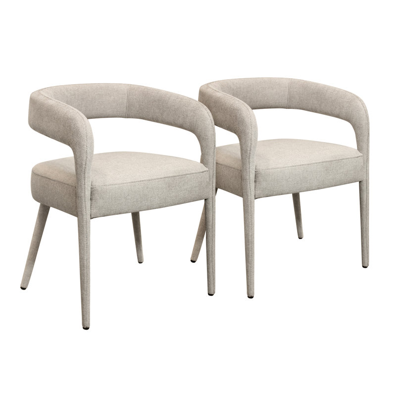 Ensemble de chaises d'appoint 2 pièces Carolin, Ivoire ivoire