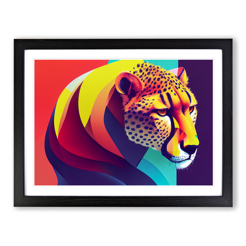 Cheetah - Framed Print, Black Framed, 46cm H x 64cm W