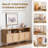 Rattan Storage Cabinet Boho Sideboard Buffet Cabinet with Natural Rattan Doors