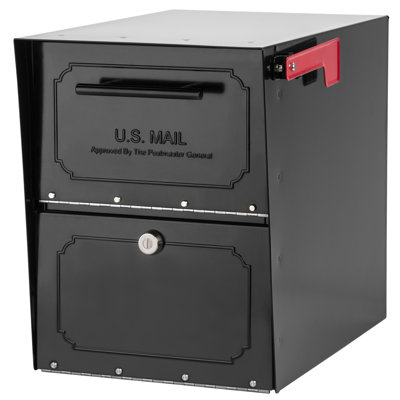 Oasis Classic Locking Post Mount Mailbox Black