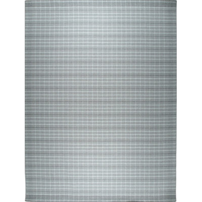 Gray Hand-Knotted Wool Subtle Gridwork Detail Geometric Modern Contemporary Carpet Rug