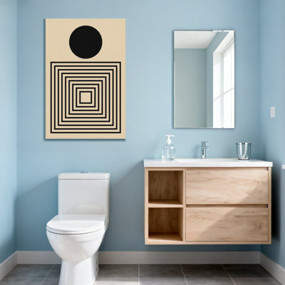 Motif de cercles noirs et carrés imbriqués