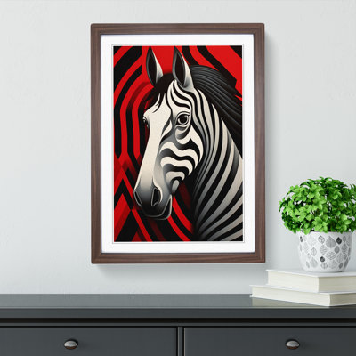XYZ-FRM-V1223-1741 Zebra Op No.5 - Single Picture Frame Print on Wood