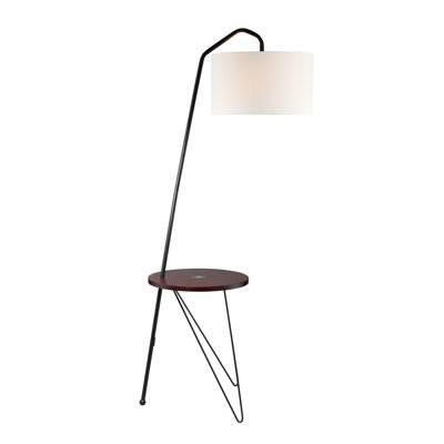 Orndorff 66'' Black Tray Table Floor Lamp